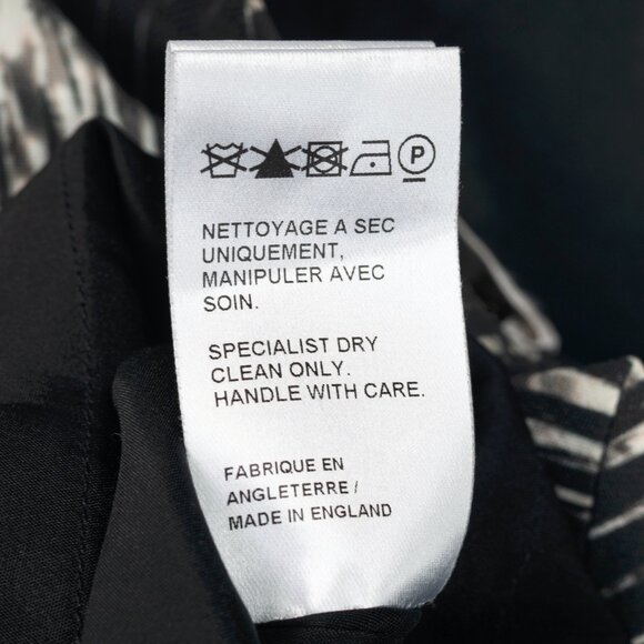 Peter Pilotto K Blue & Black Abstract Printed Crepe Handkerchief-Hem Skirt - Picture 12 of 12